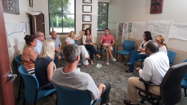 Renaissance interior therapy group sitting